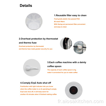 Cafetière à bocal thermique en acier inoxydable garde au chaud